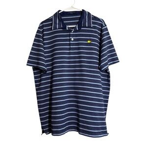Masters Golf Polo Clubhouse Collection Mens XL Shirt Blue Striped Augusta